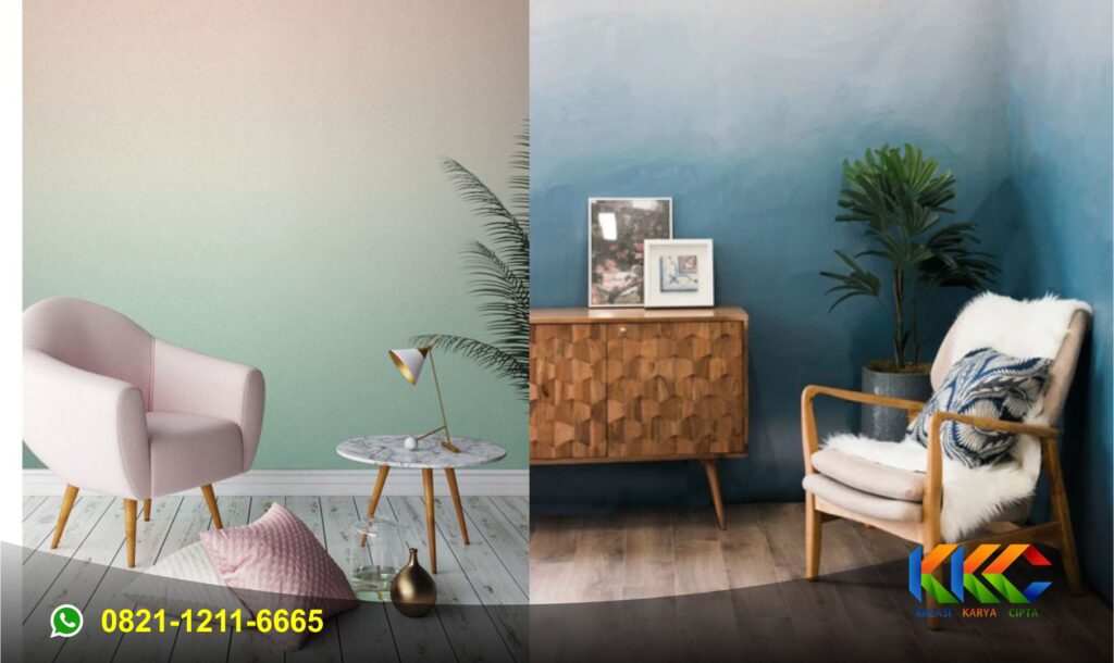 cat dinding wash paint gradasi