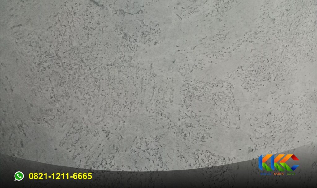 dinding beton bertekstur dengan cat deco plaster