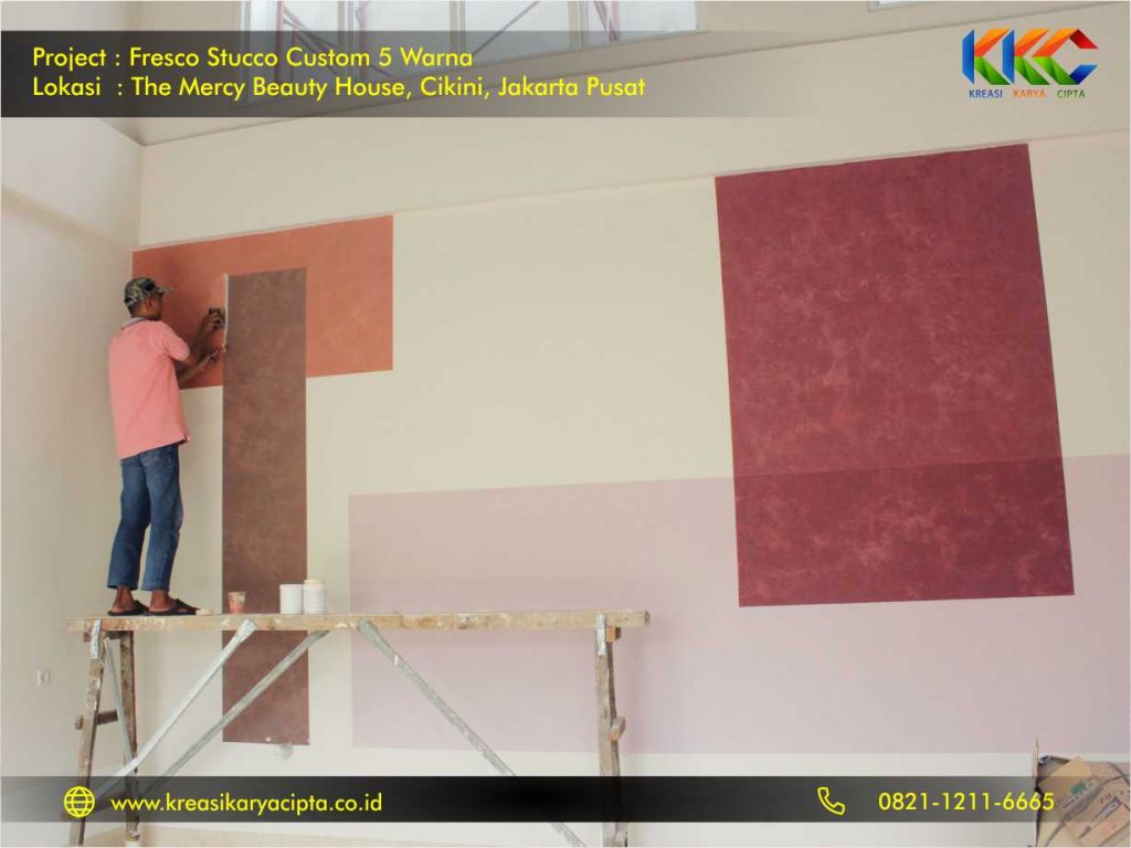 Fresco stucco custom 5 warna Cikini Jakarta Pusat 1