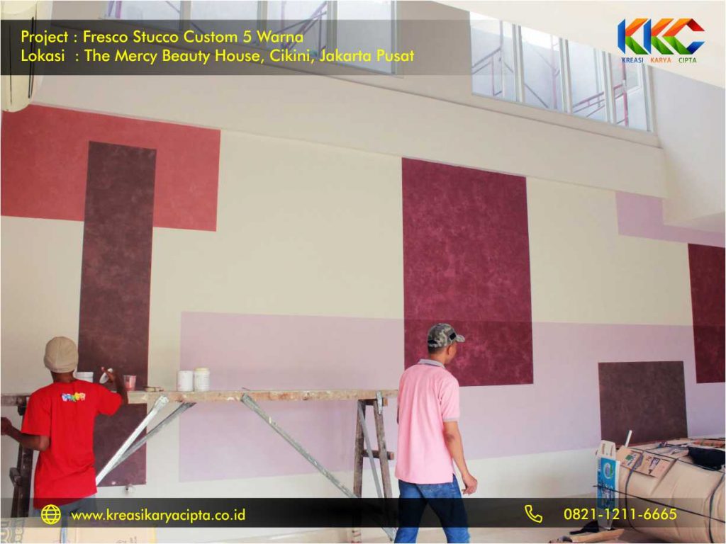 Fresco stucco custom 5 warna Cikini Jakarta Pusat 5