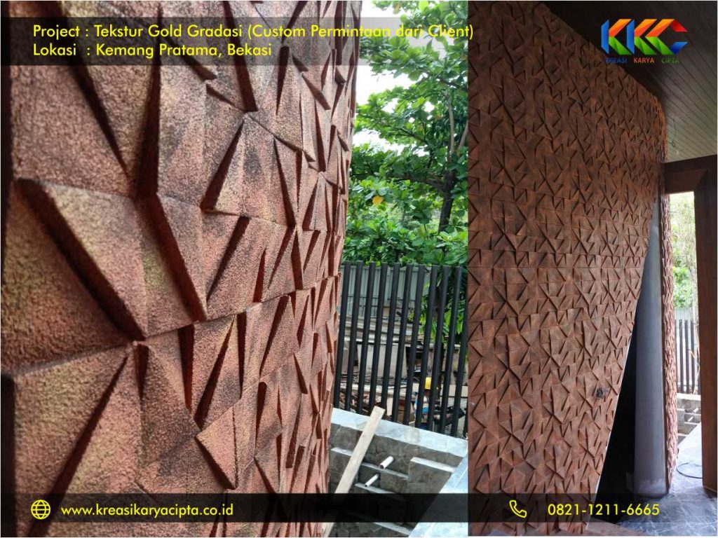 Project cat Tekstur Gold Gradasi Kemang Pratama Bekasi