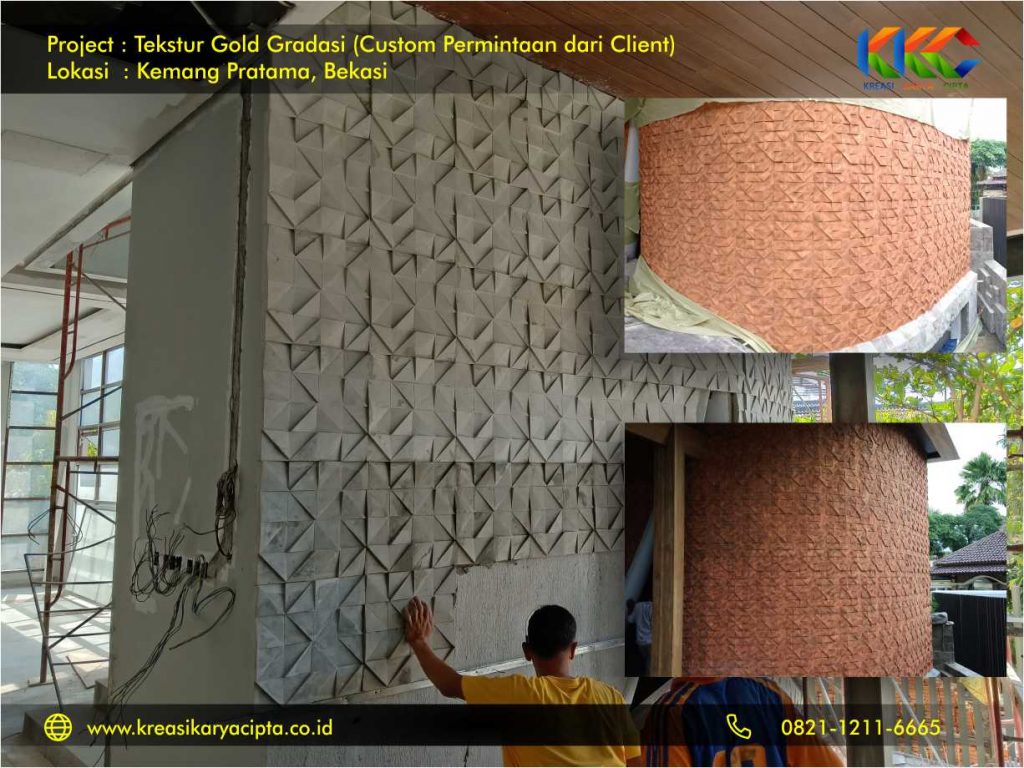 project cat Tekstur Gold Gradasi Kemang Pratama Bekasi