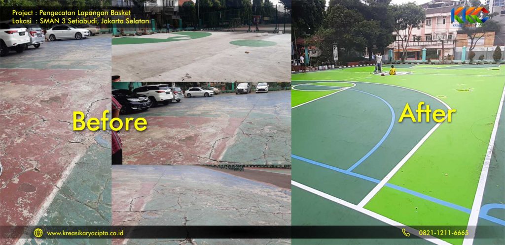 cat lapangan basket sma n 3 setiabudi jakarta selatan