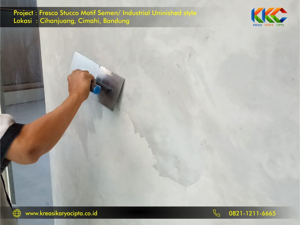 project cat fresco stucco motif semen industrial unfinished style bandung
