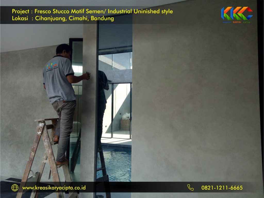 project fresco stucco motif semen industrial unfinished style bandung