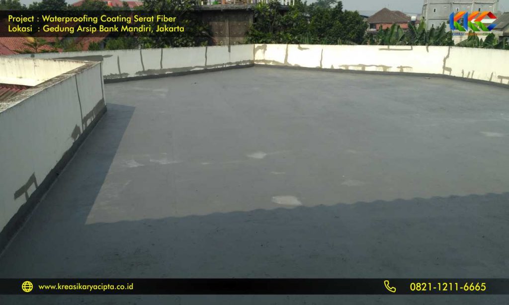 waterproofing coating serat fiber gedung arsip bank mandiri 2