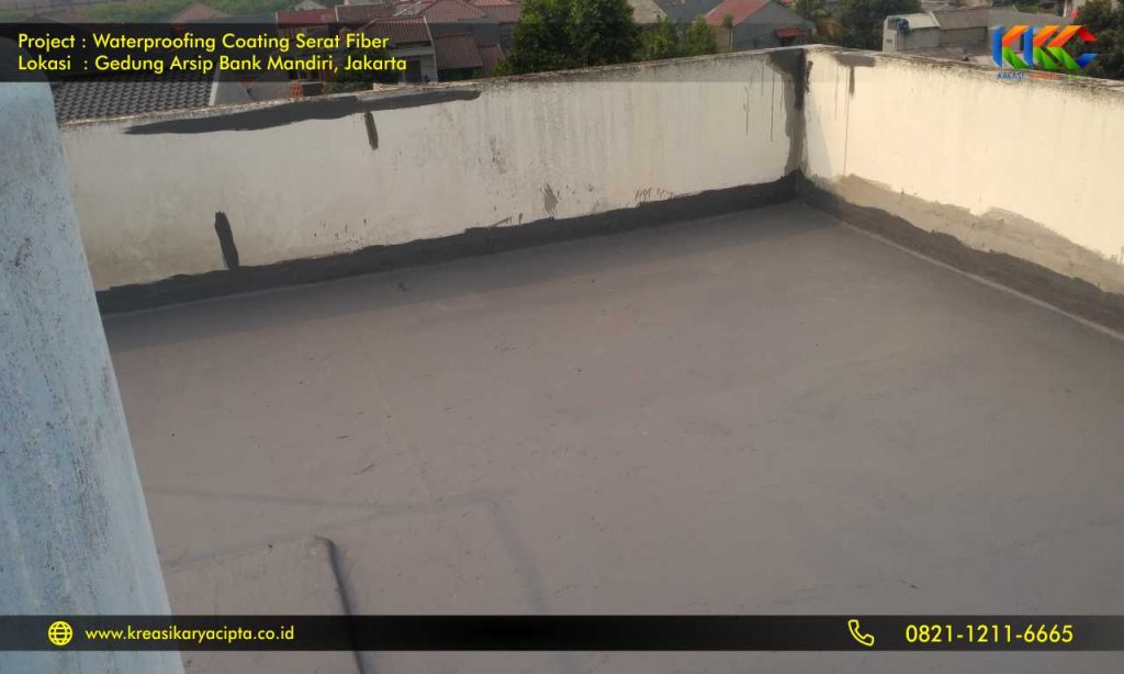 waterproofing coating serat fiber gedung arsip bank mandiri 3