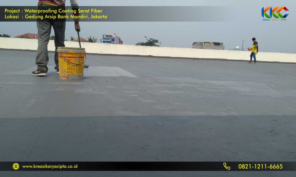 waterproofing coating serat fiber gedung arsip bank mandiri 5