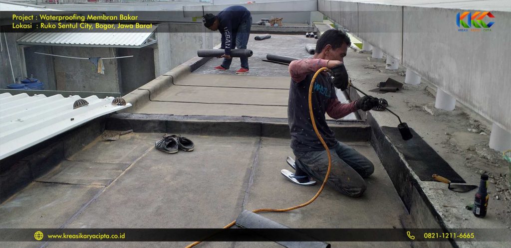 waterproofing membran bakar ruko sentul city 1