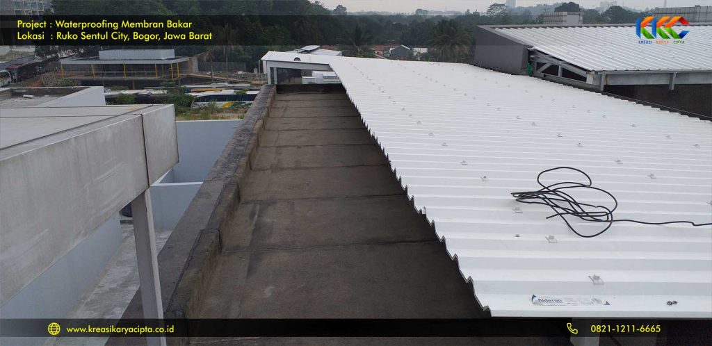 waterproofing membran bakar ruko sentul city 2