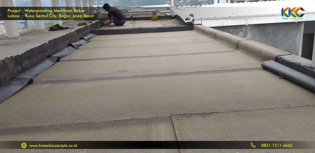 waterproofing membran bakar ruko sentul city 4
