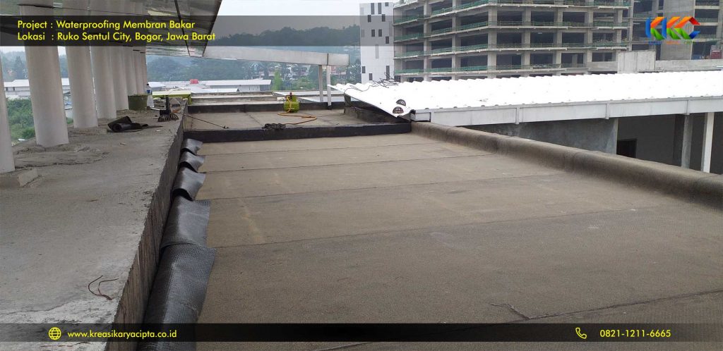 waterproofing membran bakar ruko sentul city 7