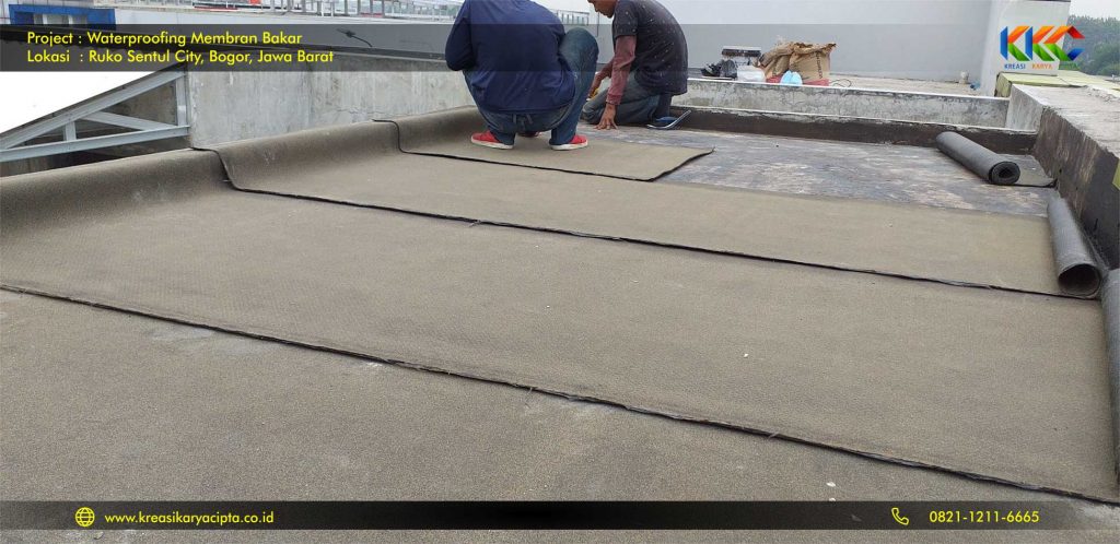 waterproofing membran bakar ruko sentul city 8